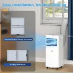 HOMCOM 10000 BTU Mobile Air Conditioner for Cooling and Dehumidifying, Remote Control, 24H Timer, LED Display, White - Image 8