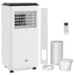 HOMCOM 10,000 BTU Moible Air Conditioner 440 Sq. Ft., Dehumidifier Fan Auto Sleep with 24H Timer On/Off, Window Kit, White - Image 11