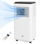 HOMCOM 10,000 BTU Moible Air Conditioner 440 Sq. Ft., Dehumidifier Fan Auto Sleep with 24H Timer On/Off, Window Kit, White