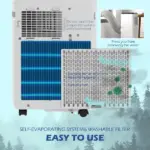 HOMCOM 10,000 BTU Moible Air Conditioner 440 Sq. Ft., Dehumidifier Fan Auto Sleep with 24H Timer On/Off, Window Kit, White - Image 5