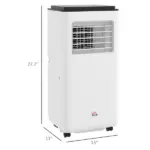HOMCOM 10,000 BTU Moible Air Conditioner 440 Sq. Ft., Dehumidifier Fan Auto Sleep with 24H Timer On/Off, Window Kit, White - Image 7