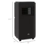HOMCOM 10000 BTU Portable Air Conditioner, Efficient Cooling for 440 Sq Ft, Dehumidifier, Fan, 24H Timer, Black - Image 7