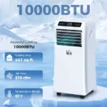 HOMCOM 10000 BTU Portable Air Conditioner for Rooms Up to 441 Sq. Ft., 3-in-1 AC Unit with Cooling Fan, Dehumidifier, Sleep Mode, Remote Control - Image 2