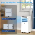 HOMCOM 10000 BTU Portable Air Conditioner for Rooms Up to 441 Sq. Ft., 3-in-1 AC Unit with Cooling Fan, Dehumidifier, Sleep Mode, Remote Control - Image 7