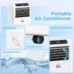 HOMCOM 10000 BTU Portable Air Conditioner for Rooms Up to 441 Sq. Ft., 3-in-1 AC Unit with Cooling Fan, Dehumidifier, Sleep Mode, Remote Control - Image 8