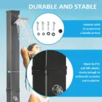 Outsunny 10.6 Gallons Solar Heated Shower w/ Free-Rotating Shower Head, Temperature Adjustment and Foot Shower - Image 7