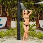 Outsunny 10.6 Gallons Solar Heated Shower w/ Free-Rotating Shower Head, Temperature Adjustment and Foot Shower - Image 10