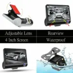 4 Inch 3 Channel 1080P Dash Cam with Front Cabin and Rear Cameras - Image 7