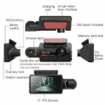 1080P Dual Lens Dash Cam with Front and Interior Cameras and G Sensor - Image 3
