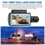 1080P Dual Lens Dash Cam with Front and Interior Cameras and G Sensor - Image 4
