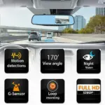 4.3 Inch 1080P Rearview Mirror Dual Dash Cam with Front and Rear Cameras - Image 9