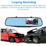 4.3 Inch 1080P Rearview Mirror Dual Dash Cam with Front and Rear Cameras - Image 11