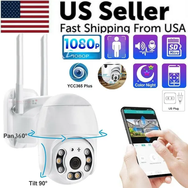 1080p-hd-wifi-camera-wireless-outdoor-cctv-ip-ptz-smart-home-security-ir-cam-us-6.webp 3MP 1296P WiFi Outdoor PTZ Security Camera with PIR Motion and Night Vision - Image 1