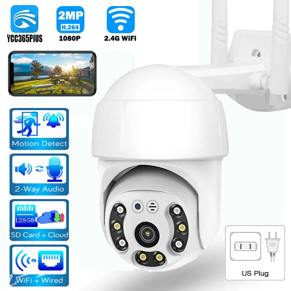 3MP 1296P WiFi Outdoor PTZ Security Camera with PIR Motion and Night Vision