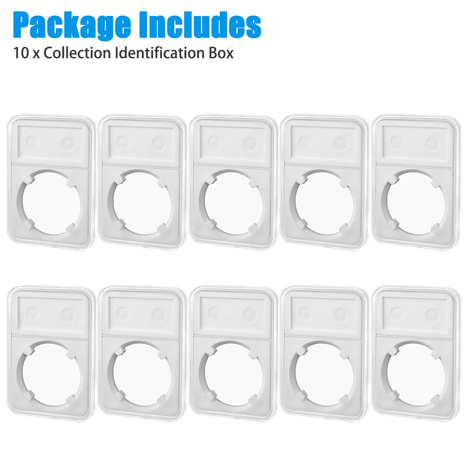 10 Pack 38mm Coin Display Slabs for Morgan Peace and Eisenhower Dollars