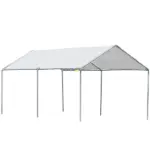 Outsunny 9.6 x 19.5 Ft Heavy Duty Carport Canopy with PE Cover
