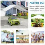 Outsunny 9.6 x 19.5 Ft Heavy Duty Carport Canopy with PE Cover - Image 4