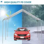 Outsunny 9.6 x 19.5 Ft Heavy Duty Carport Canopy with PE Cover - Image 6