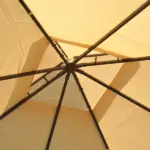 10x10 Beige Steel Gazebo Polyester Curtains Vented Roof Mosquito Netting - Image 9