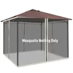 Outsunny 10x10 Gazebo with Netting, Canopy Tents with Zippers, black rings, high-quality polyester, Washable, (Sidewall Only) Black - Image 11