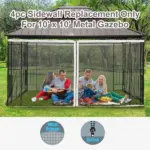 Outsunny 10x10 Gazebo with Netting, Canopy Tents with Zippers, black rings, high-quality polyester, Washable, (Sidewall Only) Black - Image 5