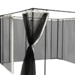 Outsunny 10x10 Gazebo with Netting, Canopy Tents with Zippers, black rings, high-quality polyester, Washable, (Sidewall Only) Black - Image 6