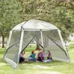 Outsunny 10'x10' Mesh Tent with 2 Doors Carry Bag and Breathable Walls, UV50+ Protection Screen House, Easy Setup and Pack, White - Image 2