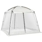 Outsunny 10'x10' Mesh Tent with 2 Doors Carry Bag and Breathable Walls, UV50+ Protection Screen House, Easy Setup and Pack, White