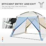 Outsunny 10'x10' Mesh Tent with 2 Doors Carry Bag and Breathable Walls, UV50+ Protection Screen House, Easy Setup and Pack, White - Image 5