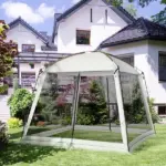 Outsunny 10'x10' Mesh Tent with 2 Doors Carry Bag and Breathable Walls, UV50+ Protection Screen House, Easy Setup and Pack, White - Image 10