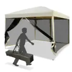 10x10 Pop Up Canopy Tent, Mesh Sidewalls, Adjustable Height, Carry Bag Included - Garden Patio Shade, Easy Setup - Image 11