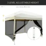 10x10 Pop Up Canopy Tent, Mesh Sidewalls, Adjustable Height, Carry Bag Included - Garden Patio Shade, Easy Setup - Image 4