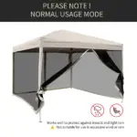10x10 Pop Up Canopy Tent, Mesh Sidewalls, Adjustable Height, Carry Bag Included - Garden Patio Shade, Easy Setup - Image 7