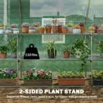 Outsunny 10'x11'x6' Walk-in Tunnel Greenhouse with Shelves, Mesh Door and Windows, Hoop House Greenhouse with PE Cover, Green - Image 4