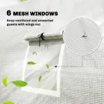 Outsunny 10'x11'x6' Walk-in Tunnel Greenhouse with Shelves, Mesh Door and Windows, Hoop House Greenhouse with PE Cover, White - Image 8