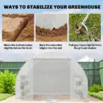 Outsunny 10'x11'x6' Walk-in Tunnel Greenhouse with Shelves, Mesh Door and Windows, Hoop House Greenhouse with PE Cover, White - Image 9