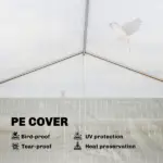 Outsunny 10 ft x 11 ft x 6 ft Walk-in Tunnel Greenhouse with Shelves, Mesh Door and Windows, Plant Hot House with PE Cover, White - Image 6