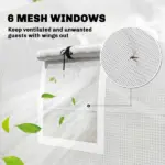 Outsunny 10 ft x 11 ft x 6 ft Walk-in Tunnel Greenhouse with Shelves, Mesh Door and Windows, Plant Hot House with PE Cover, White - Image 8