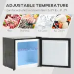 HOMCOM 1.1 Cu.Ft Mini Upright Freezer Countertop with Removable Shelves Reversible Door for Home Dorm Black - Image 4