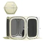 Outsunny 11 x 11ft Pop Up Screen Tent, UPF50+ Portable Camping Gazebo Screen House with Carry Bag, Beige - Image 3
