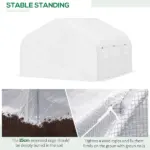 Outsunny 11.5X10X6.5 High Tunnel Greenhouse, with 6 Roll-up Windows, Zippered Door, PE Cover,Steel Frame, Walk-in Greenhouse, White - Image 5