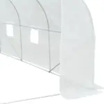 Outsunny 11.5X10X6.5 High Tunnel Greenhouse, with 6 Roll-up Windows, Zippered Door, PE Cover,Steel Frame, Walk-in Greenhouse, White - Image 8