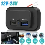 12V-24V 36W USB-C PD and QC 3.0 Dual Port Vehicle Charger Socket - Image 5