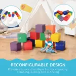 12 Piece Soft Foam Play Blocks, Learning and Building Toys for Toddlers and Preschool Kids - Image 5