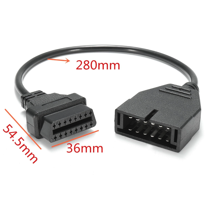 OBD1 12 Pin to OBD2 16 Pin Adapter Cable for GM Diagnostic Scanner