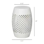 12" Steel Outdoor Side Table, Round Hollow Drum Patio End Table, Accent Table for Indoor and Outdoorr, White - Image 3