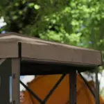 12' x 12' Hexagonal Pop Up Gazebo Canopy Tent with 5 Sidewalls, Outdoor Canopy Shelter with Carry Bag, Brown - Image 8