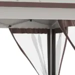 12' x 12' Pop Up Canopy Tent with Netting and Carry Bag, Instant Sun Shelter with 137 sq.ft Shade, Beige and Brown - Image 9