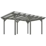 Outsunny 12 ft x 16 ft Outdoor Pergola, Wood Gazebo Grape Trellis with Stable Structure for Climbing Plant Support, Gray - Image 11