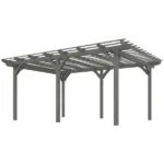 Outsunny 12 ft x 16 ft Outdoor Pergola, Wood Gazebo Grape Trellis with Stable Structure for Climbing Plant Support, Gray